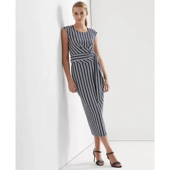 Ladies Ralph Lauren Size 10 Stripe Dress - Picture 8 of 10